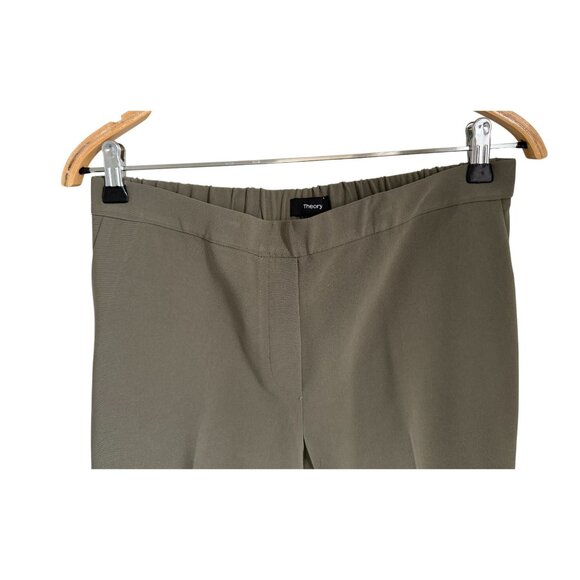 Theory Womens Olive Green Trecca Pull-On Modern Crepe Pants Size 8 - Picture 2 of 7